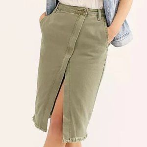 One Teaspoon x Free People Society Denim Wrap Skirt